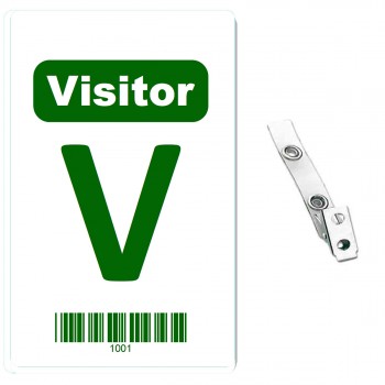 Custom Printed Numbered Code 39 PVC Visitor Badges - 10 pack